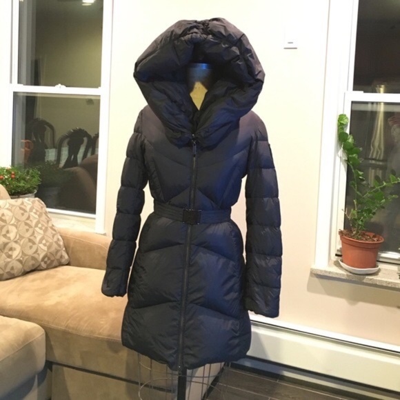 Black Add Down Shawl Collar Down Coat - Picture 2 of 5